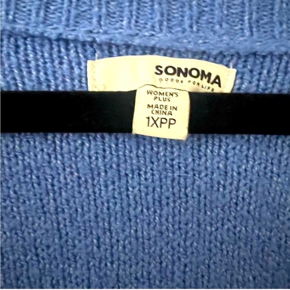 Sonoma Blue V-Neck Sweater Relaxed Fit - Picture 3 of 3